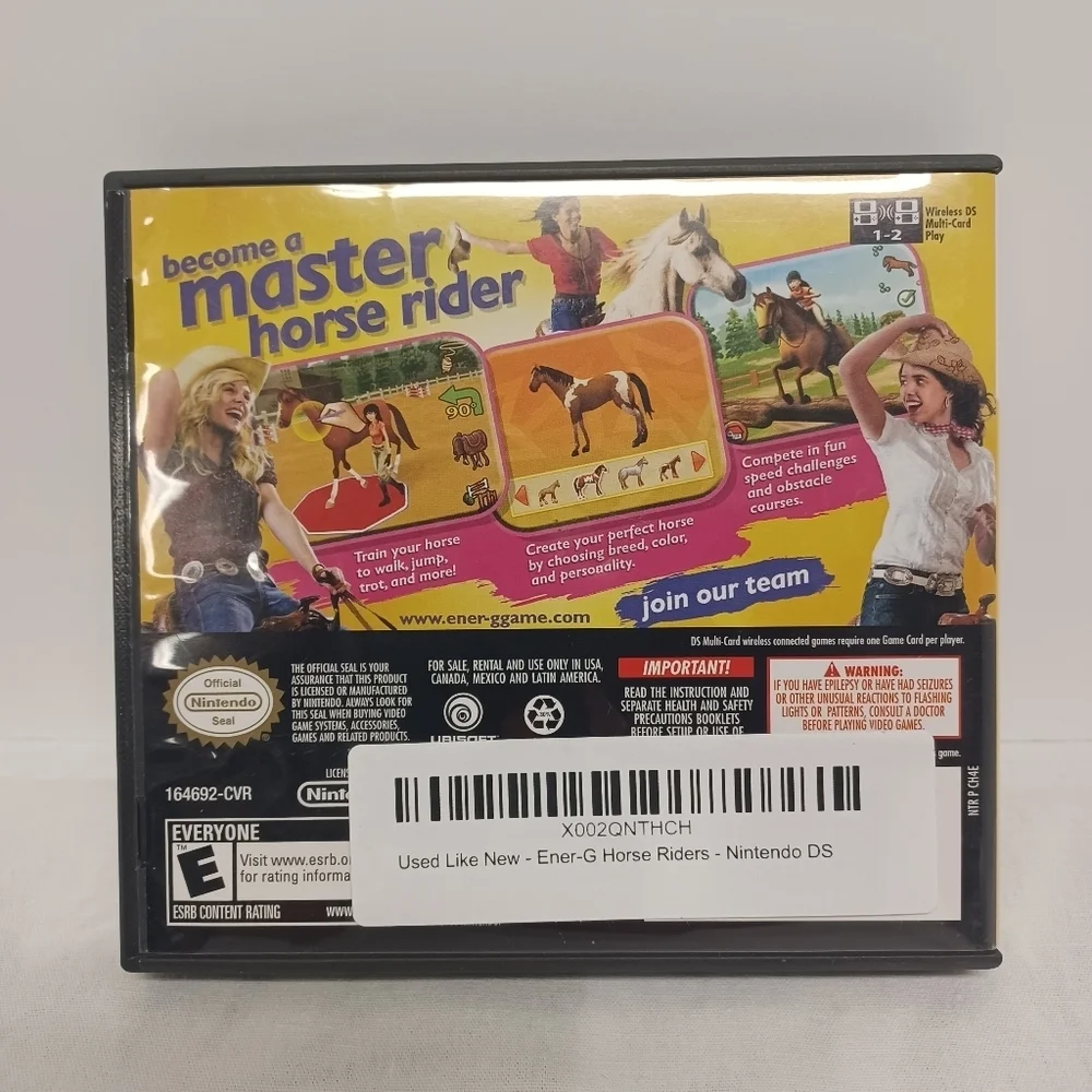 Ener-G Horse Riders Nintendo DS - Complete in Case (CIB) with Manual